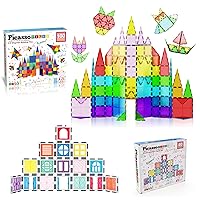 PicassoTiles 100PC Magnet Tiles + 40PC Clip-in Windows & Doors Building Bundle: STEAM Educational Playset for Creative, Fun and Learning Construction Play, Engineering Project Toy Gift Idea for Kids