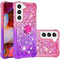 Glitter Case for Samsung Galaxy S23 for Women Girls, Bling Sparkle Colorful Gradient Quicksand Waterfall Soft TPU Liquid Case Cover for Samsung Galaxy S23 LSJB-Pink Purple