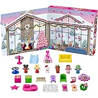 Fisher-Price Little People Barbie Advent Calendar and Toddler Playset, 24 Christmas Figures and Play Pieces