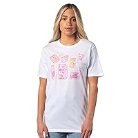 Hello Kitty and Friends Womens' Snacks and Games Grid Design T-Shirt