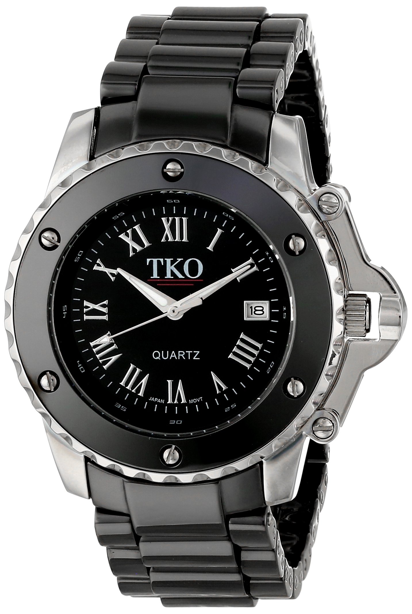 TKO ORLOGI Women's TK575-BK Genuine Ceramic Black Dial Watch