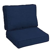 Arden Selections Modern Outdoor Deep Seating Cushion Set, 24 x 24, Water Repellent, Fade Resistant, Deep Seat Bottom and Back Cushion for Chair, Sofa, and Couch 24 x 24, Sapphire Blue Leala
