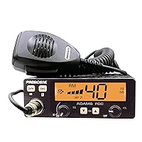 President Adams FCC CB Radio. Large LCD with 7 Colors, Programmable EMG Channel Shortcuts, Roger Beep and Key Beep, Electret or Dynamic Mic, ASC and Manual Squelch, Talkback