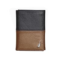 Nautica Men's Classic Leather Trifold RFID Wallet (Available in Smooth or Pebble Grain)