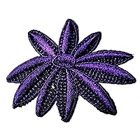 Purple Sunflower Embroidered Patches DIY Cloth Art Embroidery Decoration for Birthday Gift (Purple Sunflower)
