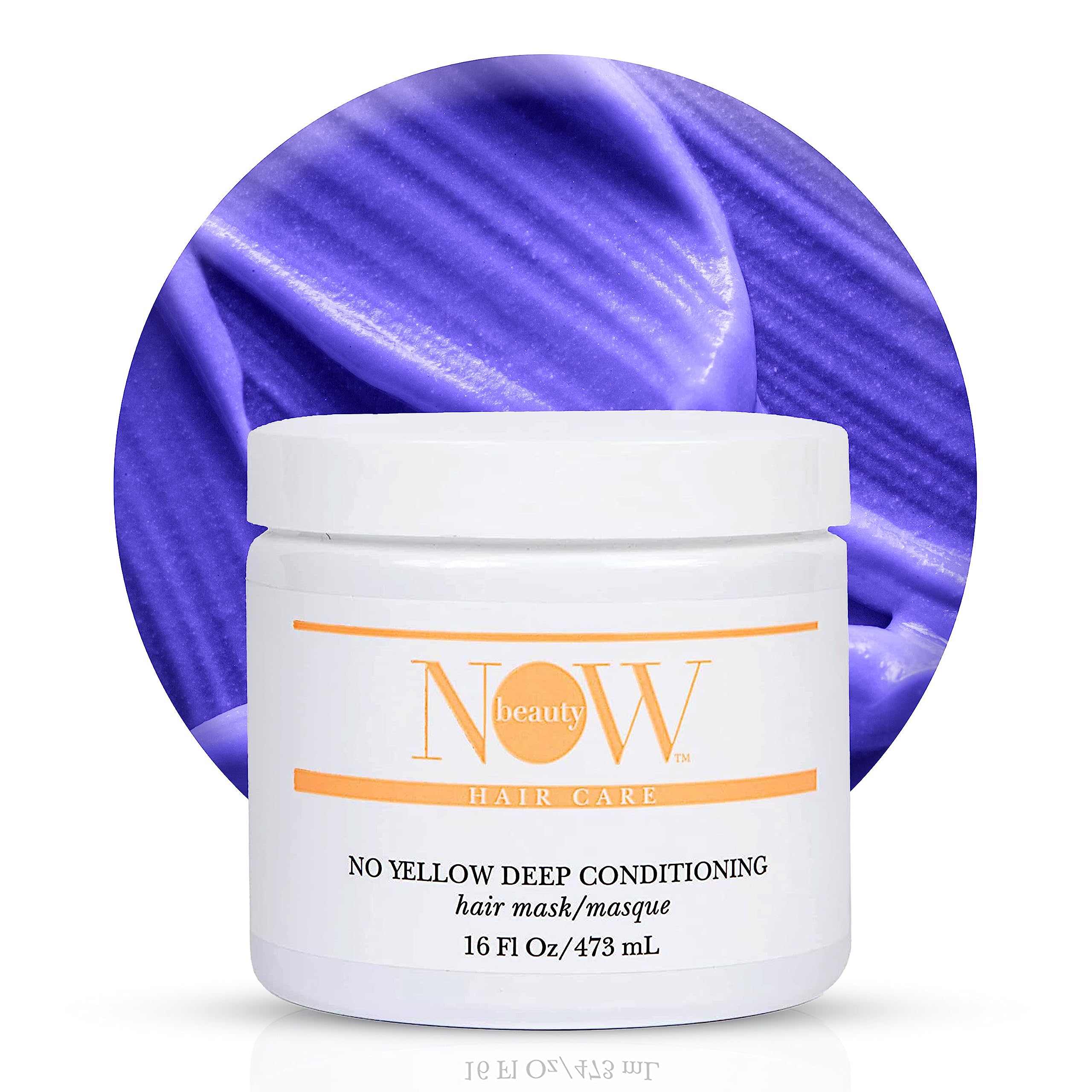 NOW BEAUTY The Ultra Hydrating No Yellow Hair Mask -Conditioning, Repairing Purple Mask Treatment - Reduces Brassiness In Natural Blonde Or Color-Treated Hair - Paraben And Sulfate Free - 16 Oz