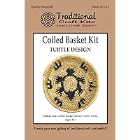 Traditional Craft Kits Coiled Basket Kit - Turtle Design - Basket Weaving Kit Set, Basket Making Kit with Basket Weaving Supplies, Complete with Instructional Booklets and Basket Making Supplies