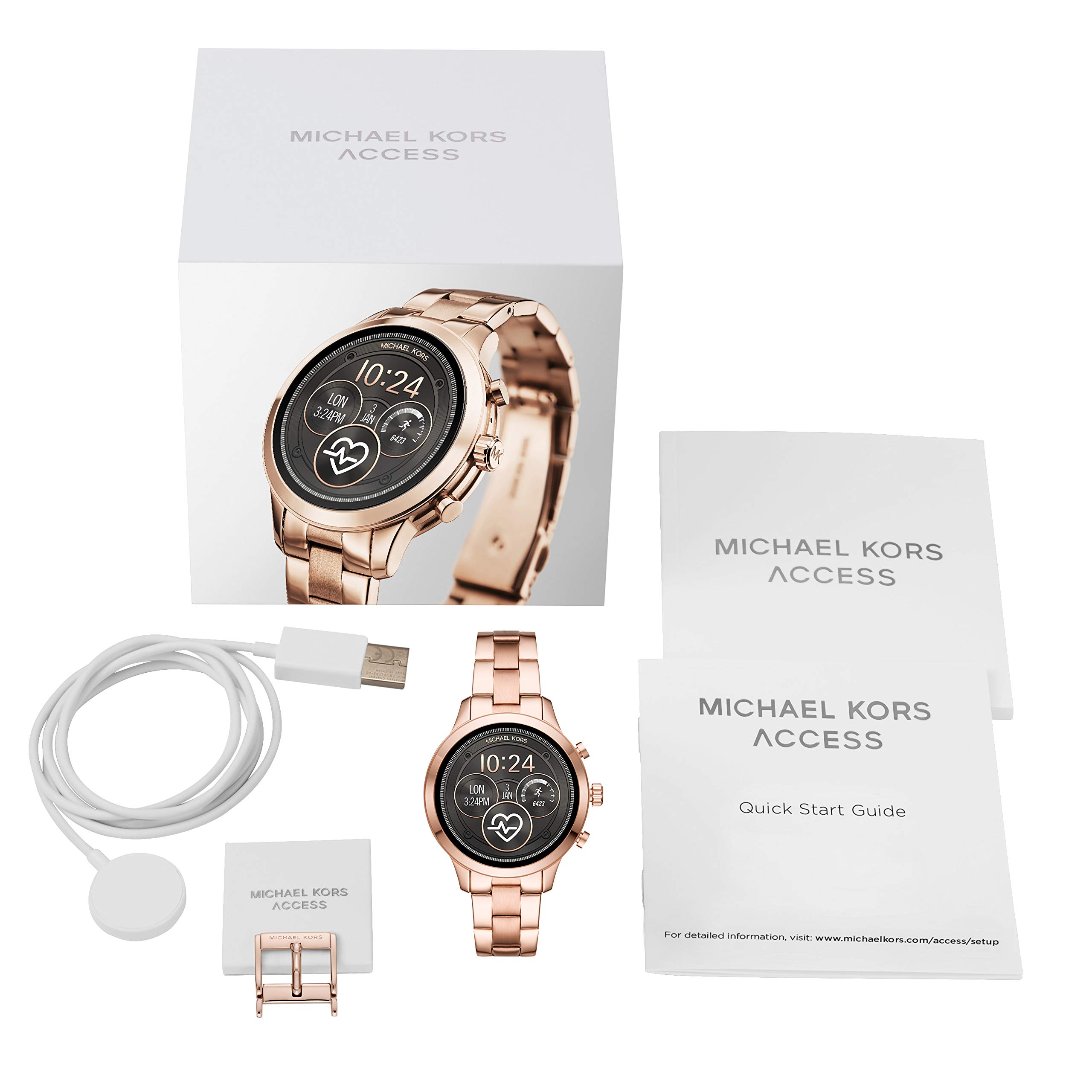 Amazoncom Michael Kors Womens Access Gen 4 Runway Stainless Steel Plated  Touchscreen Watch with Strap RoseGoldTone 18 Model MKT5046 Rose Gold  ToneStainless Steel Bracelet  Electronics