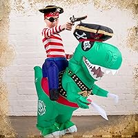 Funny Halloween Inflatable Dinosaur Costume Riding Pirate Dinosaur Costume Blow up Costume for Halloween Party
