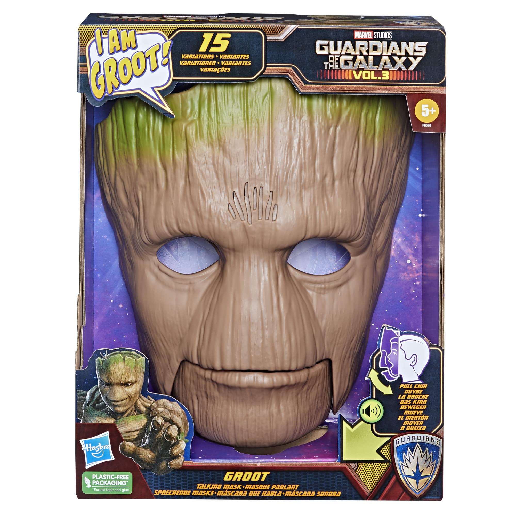 Marvel Guardians of The Galaxy Vol.3 Groot Role Play Mask, Talking Groot Mask, Super Hero Mask, Role Play Toys for Kids Ages 5 and Up, Toys