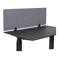 Stand Up Desk Store ReFocus Raw Clamp-On Acoustic Desk Divider Mounted Privacy Panel to Reduce Noise and Visual Distractions (Castle Gray, 47.25