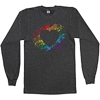Threadrock Men's Rainbow Heart Long Sleeve T-Shirt
