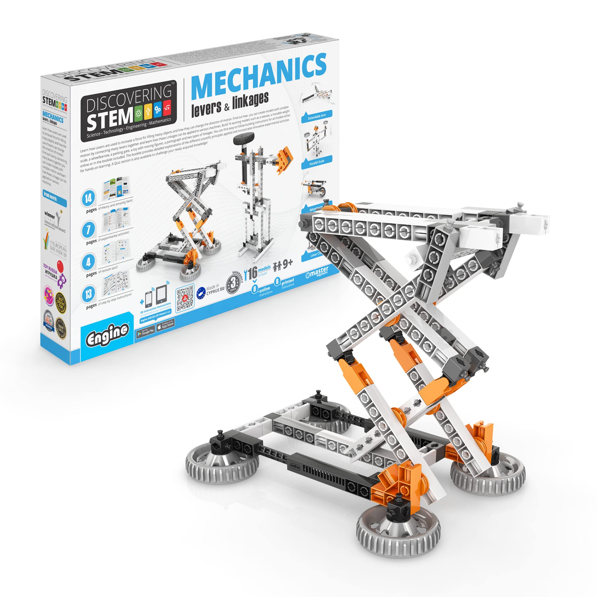 Engino- Stem Toys, 16 Models in 1 Stem, Mechanics Levers & Linkages, Construction Toys for Kids 9+, Fun Educational Toys, Gift for Boys & Girls
