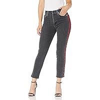 HUDSON Women's Zoeey High Rise Ankle Straight Jeans with Tuxedo Stripe