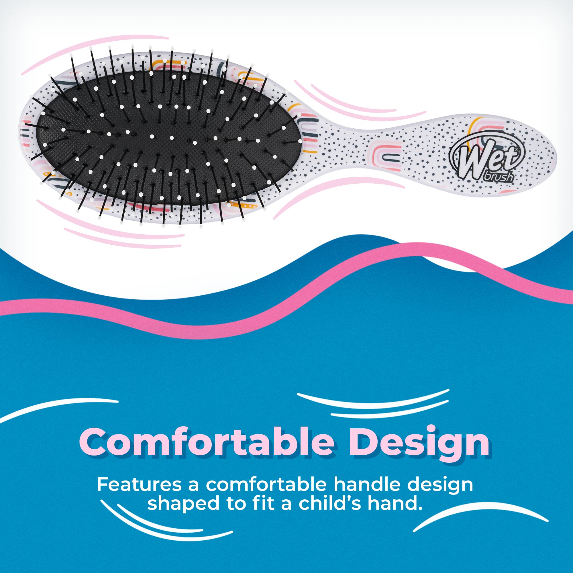 Wet Brush Kids Detangler Hair Brushes - Rainbows - Midi Detangling Brush with Ultra-Soft IntelliFlex Bristles Glide Through Tangles with Ease - Pain-Free Comb for All Hair Types