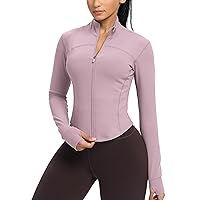 Womens Zip Up Workout Jakcets Lightweight Slim Fit Running Athletic Jackets with Thumb Holes