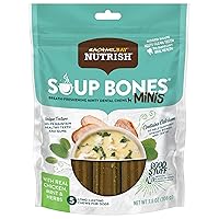 Rachael Ray Nutrish Soup Bones Minis Breath-Freshening Dental Dog Treats, Chicken, Mint & Herb, 5 Mini Bones (Pack of 8)