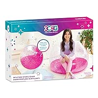 Three Cheers for Girls by Make It Real - Pink Glitter Confetti Chairs - Inflatable Lounge Chair for Kids - Comfortable & Portable Blow Up Chair Perfect for Outdoors, Bedrooms, Game Room, Dorms & More!
