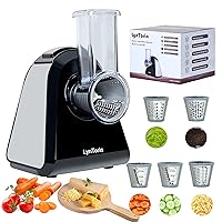 Electric Cheese Grater, Electric Slicer/Shredder for Vegetable Fruits, One-Touch Control Electric Salad Maker Machine with 5 Attachments,Electric Vegetable Graters for Home Use