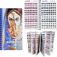 (original) Spiral Multicolour Mix Design And Mix Size Full Stone Bindi Book For Women