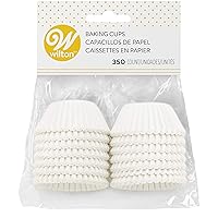 Wilton Mini Baking Cups - Use Mini Baking Liners for Baking Cupcakes or Muffins, Ideal for Holiday Candy and Nuts Too, White, 1.25-Inch Diameter, 350-Count