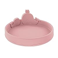 Nuby Animal Friend Silicone Round Plate - BPA-Free Toddler Plate - 6+ Months - Pink Whale Plate