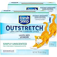 Fresh Step Outstretch, Clumping Cat Litter, Advanced, Unscented, Extra Large, 32 Pounds total (2 Pack of 16lb Boxes)