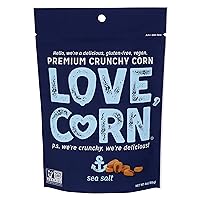 LOVE CORN Sea Salt 4oz x 1 bag - Delicious Crunchy Corn - Healthy Family Snacks - Gluten Free, Kosher, NON-GMO - Alternative for Chips, Nuts, Crackers & Pretzels - Perfect for Charcuterie Boards