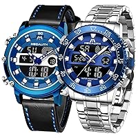 MEGALITH Mens Watches Digital Waterproof Military Watches for Men Sports Chronograph Mulifunction LED Dual Time Analog Quartz Wrist Watch Mens Tactical Heavy Duty Rugged Watch, Alarm Stopwatch