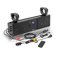 BOSS Audio Systems BRT18A ATV UTV Sound Bar - 18 Inches Wide, 4 inch Speakers, Full Range, 1 Inch Tweeters, IPX5 Weatherproof, Bluetooth, Built-in Amplifier, USB, Golf Cart Compatible