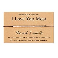 Tarsus I Love You Most Morse Code Bracelet for Women Men Inspirational Gifts for Birthday Valentines Christmas
