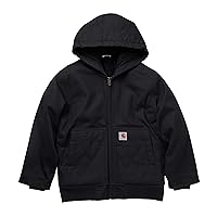 Boys' Zip Front Canvas Insulated Hooded Active Jac