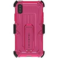 Ghostek Iron Armor iPhone X/iPhone Xs Rugged Case with Belt Clip Holster and Kickstand (Pink)