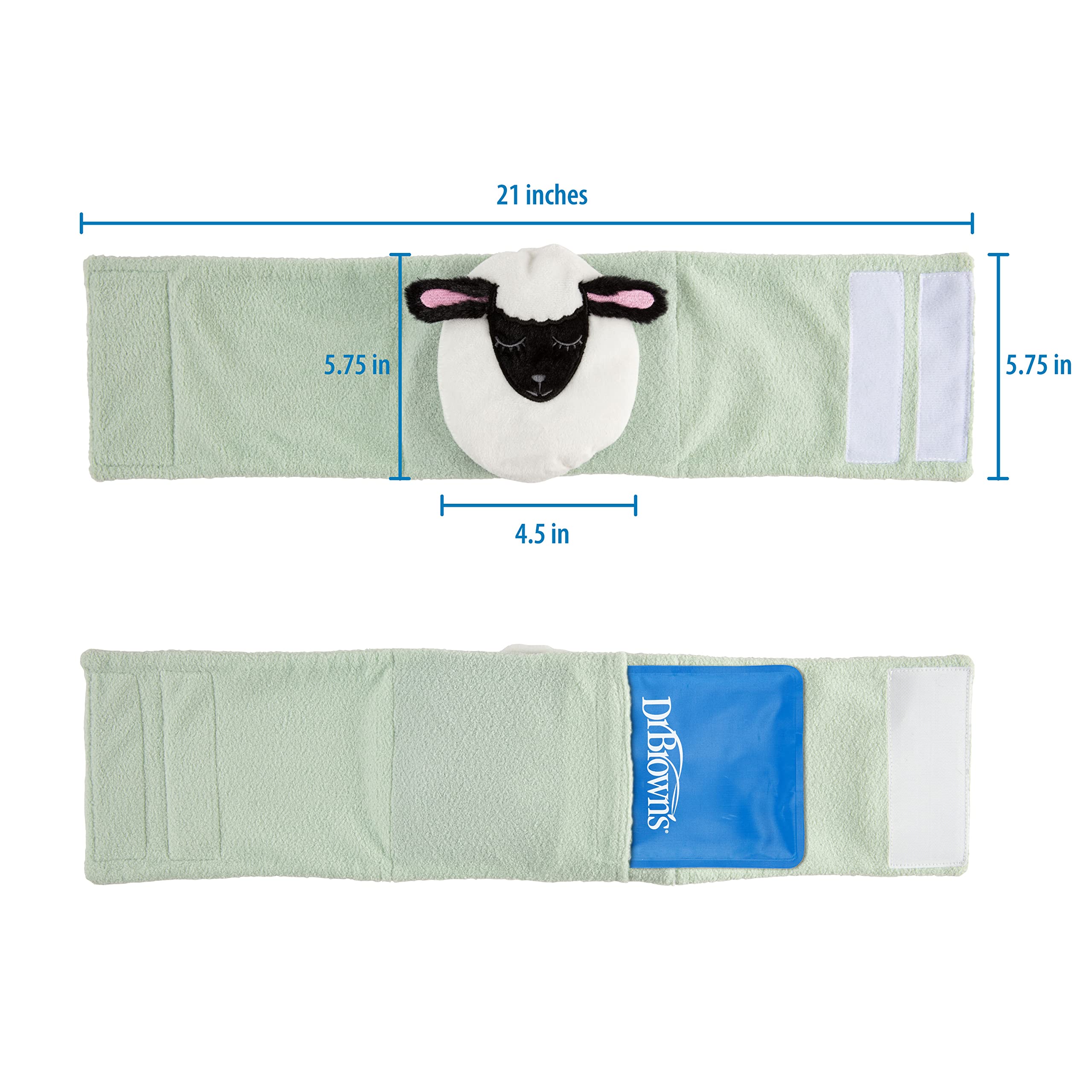 Dr. Brown’s Infant Gripebelt for Colic Relief, Heated Tummy Wrap, Baby Swaddling Belt for Gas Relief, Natural Relief for Upset Stomach in Babies and Toddlers, Lamb, 0-3m