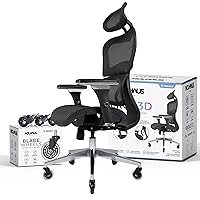 NOUHAUS Ergo3D Ergonomic Office Chair - Rolling Desk Chair with 4D Adjustable Armrest, 3D Lumbar Support and Blade Wheels - Mesh Computer Chair, Office Chairs, Executive Swivel Chair (Black)