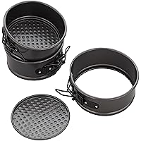 4-Inch Mini Springform Pans for Mini Cheesecakes, Pizzas and Quiches, 3-Piece Set, Steel