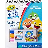 Crayola Baby Shark Color Wonder Travel Activity Pad, Mess Free Coloring, Gift for Kids, 3, 4, 5,