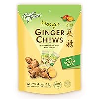 Ginger Chews With Mango, 4 oz. – Candied Ginger – Mango Candy – Mango Ginger Chews – Natural Candy – Ginger Candy