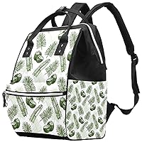 Palm Leaves and Coconuts Diaper Bag Backpack Baby Nappy Changing Bags Multi Function Large Capacity Travel Bag