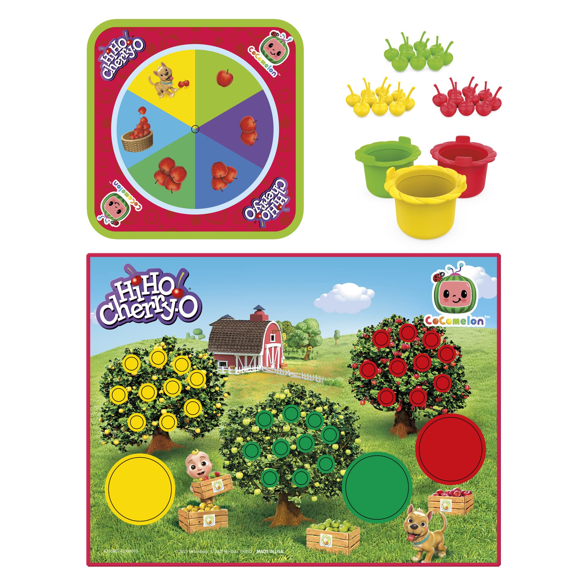 Hi Ho Cherry-O: CoComelon Edition Board Game, Counting, Numbers, and Matching Game for Preschoolers, Kids Ages 3 and Up, for 2-3 Players (Amazon Exclusive)