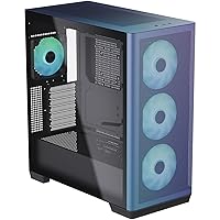 C1 Mid-Tower ATX ChromaFlair PC Case, 4 Included High Airflow APNX FP1 ARGB Fans, up to 11 Total Fan Slots, Top and Side 360mm Liquid Cooler Support, 5-Port PWM ARGB Control Hub