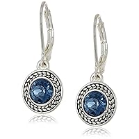 Napier Women's Color Declaration, Silver Tone Blue Crystal Glass Leverback Drop Earrings