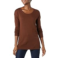 Amazon Essentials Women's Lightweight Long-Sleeve Scoop-Neck Tunic Sweater (Available in Plus Size)