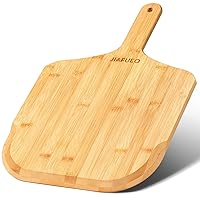 Pizza Peel 12 inch, Bamboo Pizza Board Wooden Pizza Paddle Spatula Oven Accessory for Baking Homemade Pizza, Wood Cutting Board for Cheese Bread Fruit Vegetables