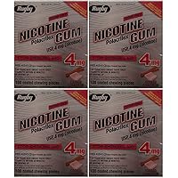 Nicotine Gum 4mg Sugar Free Coated Cinnamon Generic for Nicorette 100 Pieces per Box Pack of 4 Total 400 Pieces