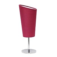 Simple Designs LT2061-PNK Mini Chrome Angled Fabric Shade Table Lamp, Pink