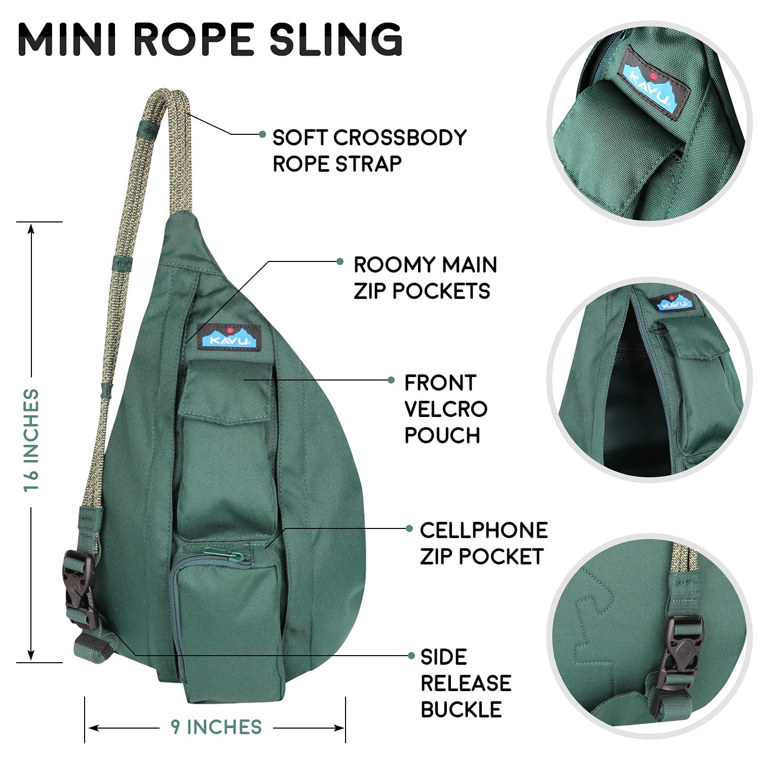 KAVU Basic-Multipurpose-Backpacks, Evergreen, One Size