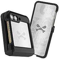 Ghostek ATOMIC slim Galaxy Z Flip5 Case Clear with Black Aluminum Metal Bumper Premium Rugged Heavy Duty Shockproof Protection Phone Covers Designed for 2023 Samsung Galaxy Z Flip 5 (6.7 Inch) (Black)