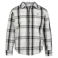 Calvin Klein Jeans Boys' Long Sleeve Woven Button-Down Shirt