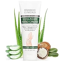 Collagen Hand & Body Cream Skin Care Moisturizer Lotion For Dry Cracked Skin. Soothing & Hydrating Plant Collagen Lotion W/Aloe Vera, Green Tea, & Shea Butter, Large 8 Fl Oz